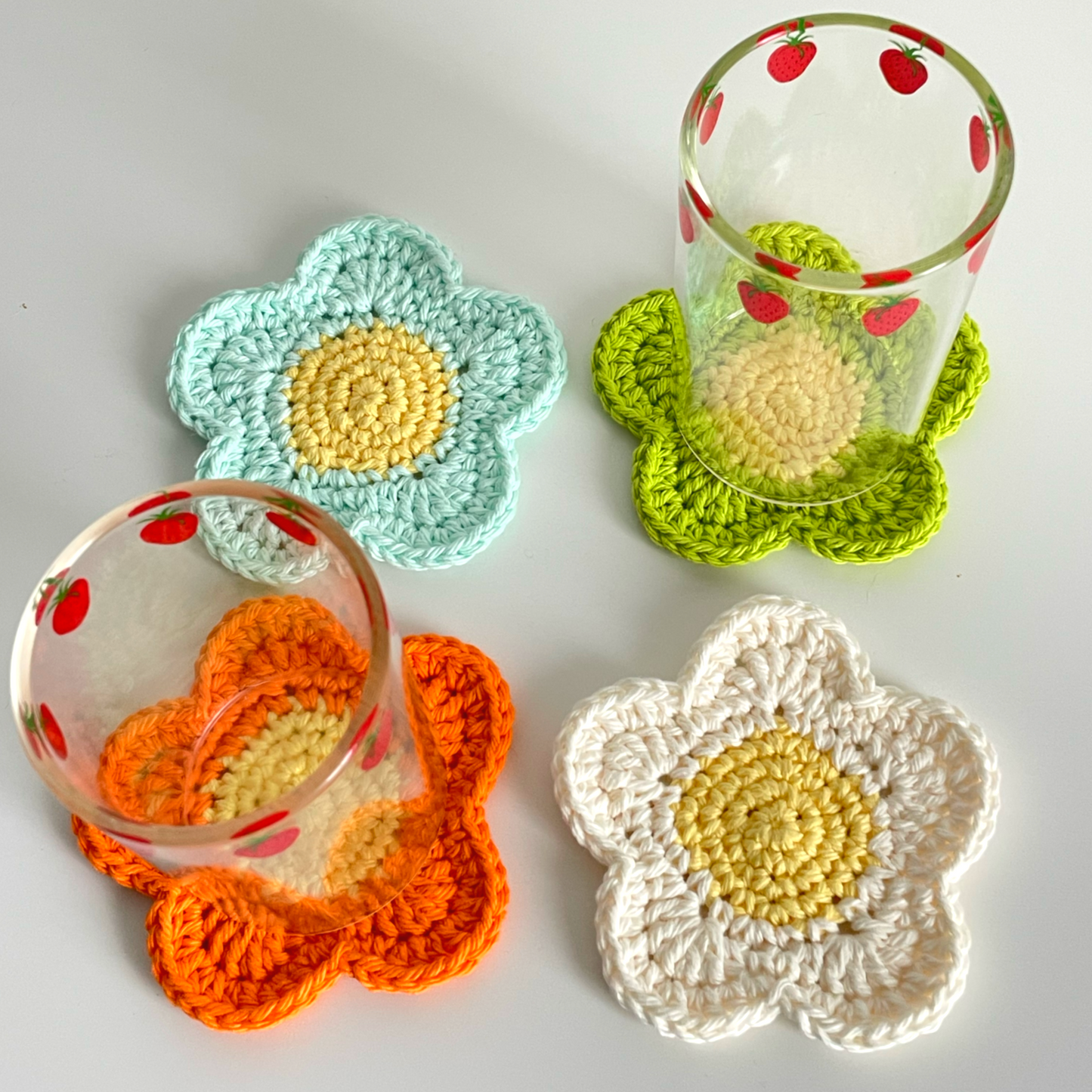 Crocheted Flower Mug Rug