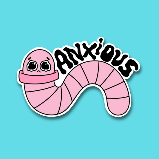 "Anxious" Worm Sticker